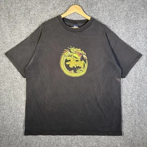 Vintage Stussy Shirt Mens 2XL Black 90s Dragon Skate Baggy Surf Faded USA - Picture 1 of 9