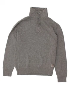 ESPRIT Mens Button Neck Jumper Sweater Medium Grey Cotton BP04 - Picture 1 of 3