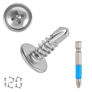 #8 x 1/2" Sheet Metal Screws 410SS, Truss Head, Self-Tapping, 120PCS + Bit - Picture 1 of 5
