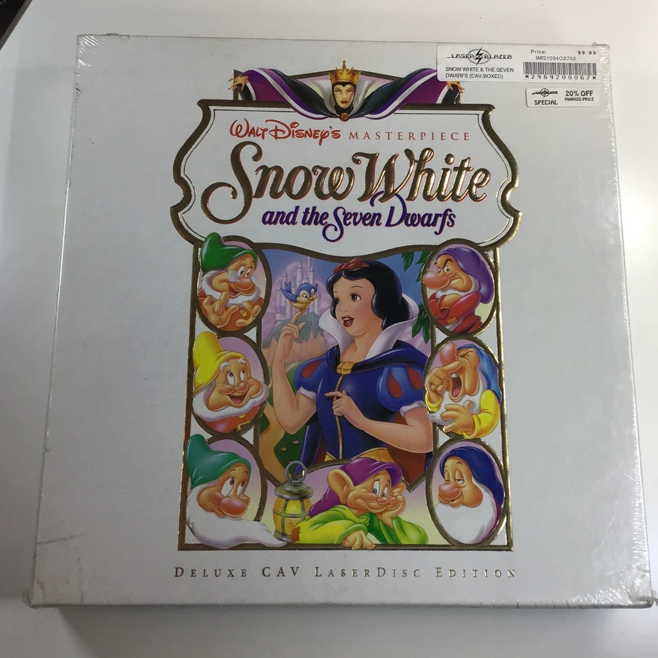 Snow White and The Seven Dwarfs Masterpiece Deluxe CAV Laser Disc 2 Discs Set
