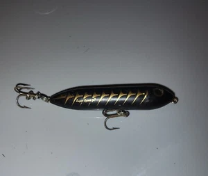 Vintage RARE HEDDON SPOOK JR Floater, BLACK WITH GOLD STRIPES, - Bild 1 von 8