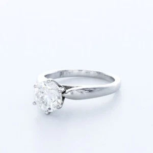 2.0CT NATURAL DIAMOND D/VS2 ROUND CUT PLATINUM SIX-PRONG CLASSIC ENGAGEMENT RING - Picture 1 of 4