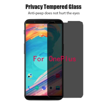 Tempered Glass Anti-spy Privacy Screen Protector Film For OnePlus 6 7T 8T 7 Lot - Image 1 of 4