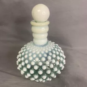 Bottiglia decanter profumo vetro opalescente Fenton blu bianco piano cottura - Foto 1 di 6