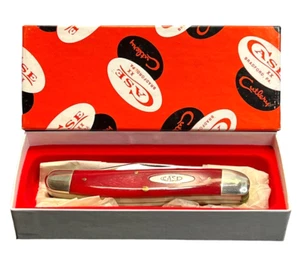 Pocketknife Case 6340 1998 Stock Smooth *Red* Bone Oval S. KP-1289 - Picture 1 of 12