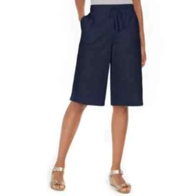 Karen Scott Petite Knit Skimmer Shorts,  Intrepid Blue Sz-PP - Image 1 of 4