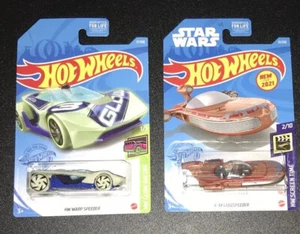 2021 Hot Wheels Screen Time - Star Wars X-34 LANDSPEEDER + HW Warp Glow In Night - Picture 1 of 11