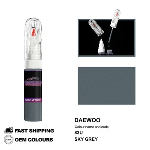FOR DAEWOO SKY GREY 83U Touch Up Paint Pen Brush Fix Kit Scratch Chip Set Mark - Picture 1 of 8