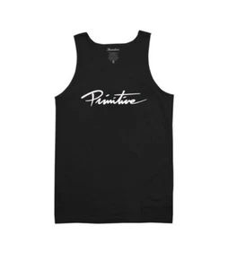 Primitive NUEVO SCRIPT Black White Screenprint Regular Fit Men's Tank Top - Picture 1 of 1