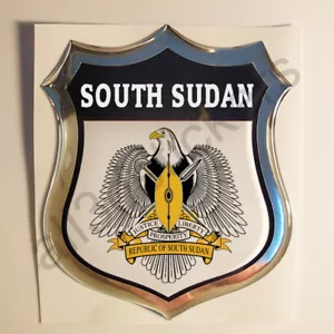 Pegatina Emblema de Sudán del Sur Escudo 3D Resina Cúpula Gel Calcomanía de Vinilo - Imagen 1 de 1