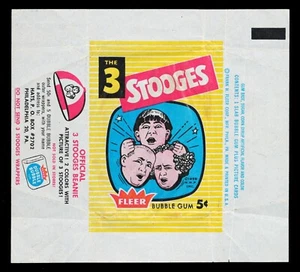 1959 Fleer The 3 Three Stooges Gum Card Wax Wrapper 5 Cents Sharp! - Picture 1 of 2