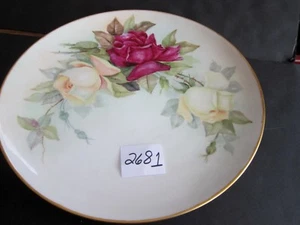 T&V Limoges 12 inch Plate with Large Roses - Picture 1 of 5