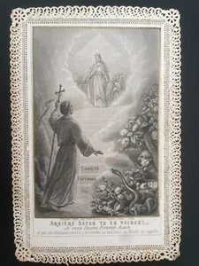 santo card santino merletto canivet BOUASSE-LEBEL 1751 VERGINE MARIA - Foto 1 di 2