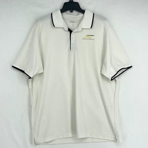 Skechers Golf Mens 2XL Polo Shirt White Black Trim Chest Logo Short Sleeves Knit - Picture 1 of 9