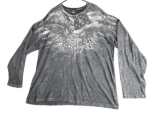 Vintage Y2K Harley Davidson Eagle Grunge Shirt Men XXL Roswell New Mexico Biker - Picture 1 of 12