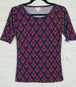 Top para mujer Lularoe Gigi azul con rosa y rojo talla XS NUEVO CON ETIQUETAS - Imagen 1 de 3