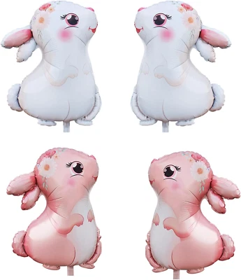 4PCS Large Bunny Foil Balloon Rabbit Balloons Bunny Party Decorations Animal Myl - Image 1 of 3