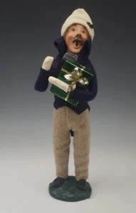 BYERS' CHOICE CAROLERS 1984 VINTAGE BUMPY BASE MAN SHOPPER CAROLER SIGNED - Picture 1 of 8