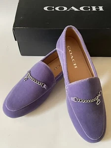 Coach Hanna Velvet Loafer Shoes Washed Plum Size 6 B New in Box - Picture 1 of 10