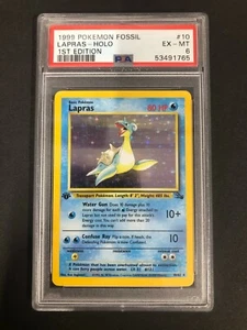 1999 Pokemon Fossil Lapras Holo PSA 6 Mint First 1st Edition 10/62 Rare Card 10 - Picture 1 of 3