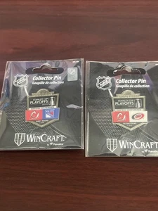 New Jersey Devils vs Rangers / Hurricanes 2023 Stanley Cup Playoffs Pins 2 Set - Picture 1 of 3