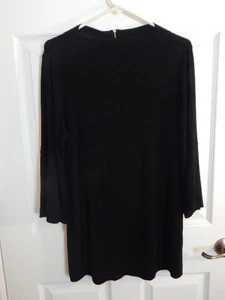 Chico's Travelers Black 3/4 Sleeve Top w/Back Zipper (1) US 8-10 - Picture 1 of 7