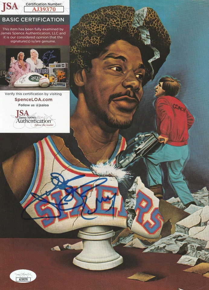Revista firmada por Julius Erving 8x10,75 fotografía autografiada Sixers Nets JSA Foto 1 de 1