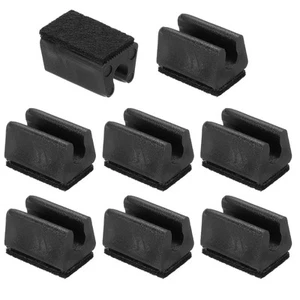 8 Stück Rechteckige Stuhlbeinabdeckung mit Filzpad, 8mm Gleitet Schwarz Schwarz - Bild 1 von 6