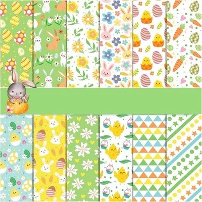 Álbum de recortes de papel con patrón de Pascua de 24 hojas de 11,8"" x 11,8"" de doble cara...  Foto 1 de 4