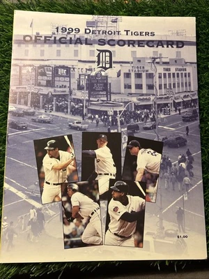 1999 Detroit Tigers vs. Seattle Mariners Official Scorecard Unscored Griffey Jr - Image 1 of 4