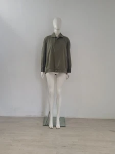 Burberry (L) Cropped Trench Jacket Khaki Green Brown Bomber Short 50" Large VTG - Picture 1 of 20