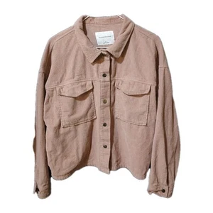 Celebrity Pink Women Jacket Large Pink Corduroy Long Sleeve Button Up - Picture 1 of 3