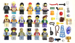 Lego CITY Minifigure Lot - 10 Assorted Citizens Workers People w/ Accessories - Picture 1 of 4