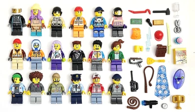 Lote de minifiguras Lego CITY - 10 ciudadanos surtidos trabajadores personas con accesorios Foto 1 de 4