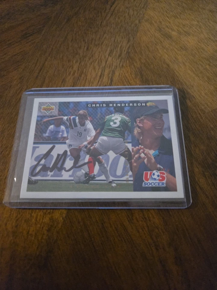 Tarjeta firmada por Chris Henderson 1994 cubierta superior dorada fútbol de Estados Unidos  Foto 1 de 1