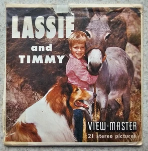 Lassie and Timmy View Master Packet B474 1959 conjunto de 3 carretes y libro TV vintage - Imagen 1 de 9