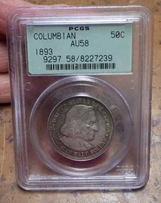 1893 Columbian Silver Half Dollar 50C AU58  C2 - Image 1 of 4