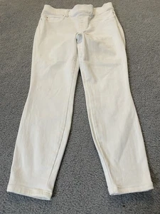 Spanx Jean Ankle Leggings Womens PM White Mid Rise Belt Loops Athleisure Yoga - Picture 1 of 12