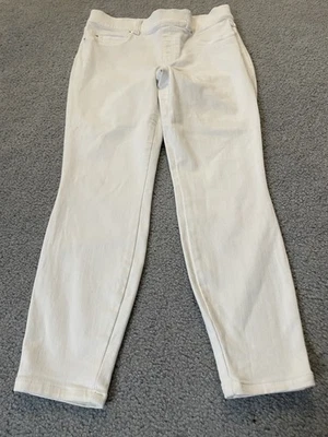 Spanx Jean Ankle Leggings Womens PM White Mid Rise Belt Loops Athleisure Yoga - Image 1 of 4