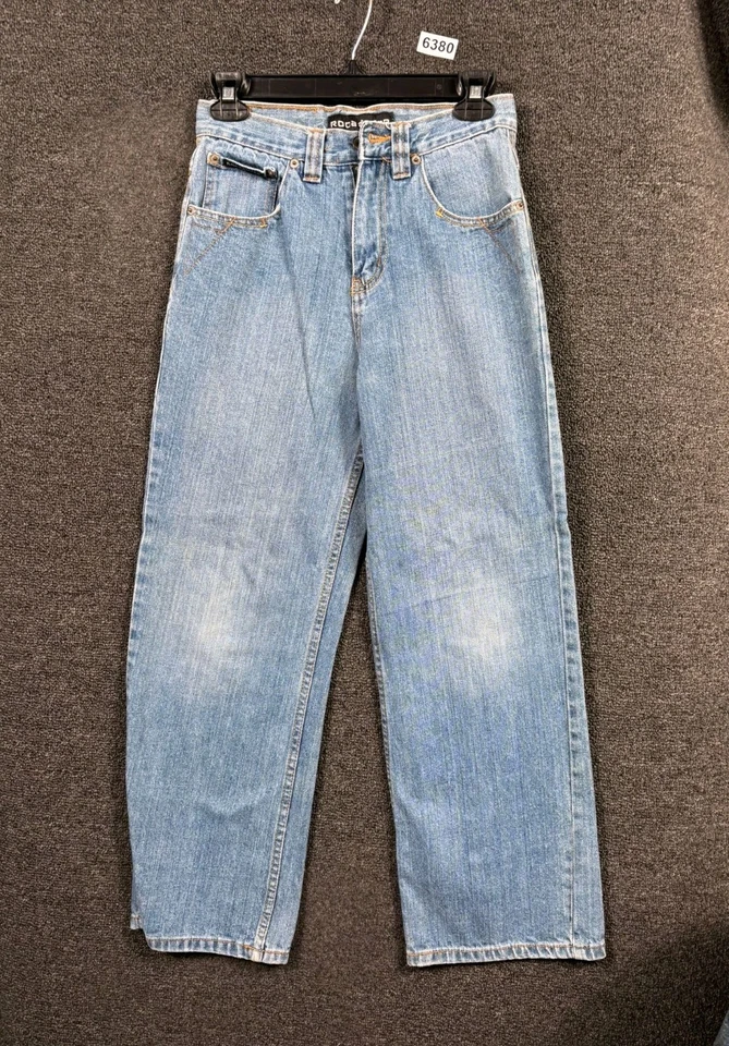 Pantalones de mezclilla Rocawear juveniles talla 14 azul ropa de calle hip hop años 90 pierna ancha holgados calce suelto Foto 1 de 4