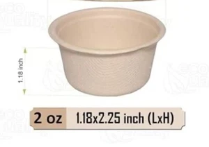 2oz Compostable Medicine Portion Cup, Disp Sample Cup 200 Count FREE SHIPPING - Picture 1 of 3