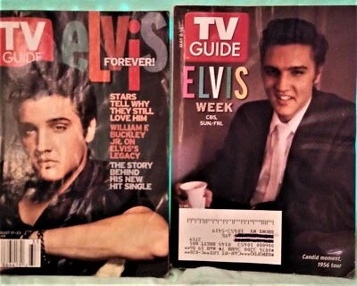 Two TV Guide Magazines August 17-23 2002 Elvis Presley & May 8 -14, 2005 Elvis  - Image 1 of 4