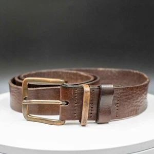 Vintage Men Leather Belt Brown Size M - Picture 1 of 5