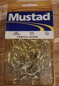 Mustad 39960D Size 14/0 Fishing Circle Hooks Qty. 100 - Picture 1 of 4