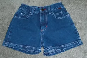 Pantaloncini jeans blu denim Fubu The Collection bambina taglia 7 y2k usati in ottime condizioni - Foto 1 di 6