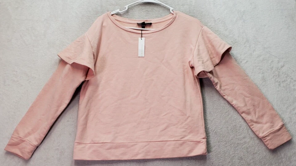 Sudadera Sanctuary para mujer pequeña rosa 100 % algodón manga larga cuello redondo Foto 1 de 4