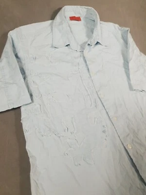 Vintage Pringle Of Scotland Shirt Mens Large L Blue 90s Embroidered Lion Mods - Image 1 of 4