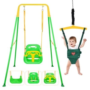 4-in-1 Swing Set & Baby Jumper and Bouncer for Toddler, Heavy Duty Baby Swing - Picture 1 of 7