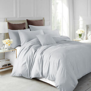 3 Piece Ultra Soft Silver Duvet Cover Set With Pillow Shams Twin Full Queen King