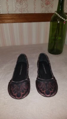 Lucky Brand Womens Emmie Flats Black Multi Paisley Brocade velvet Size 6 M  - Image 1 of 4